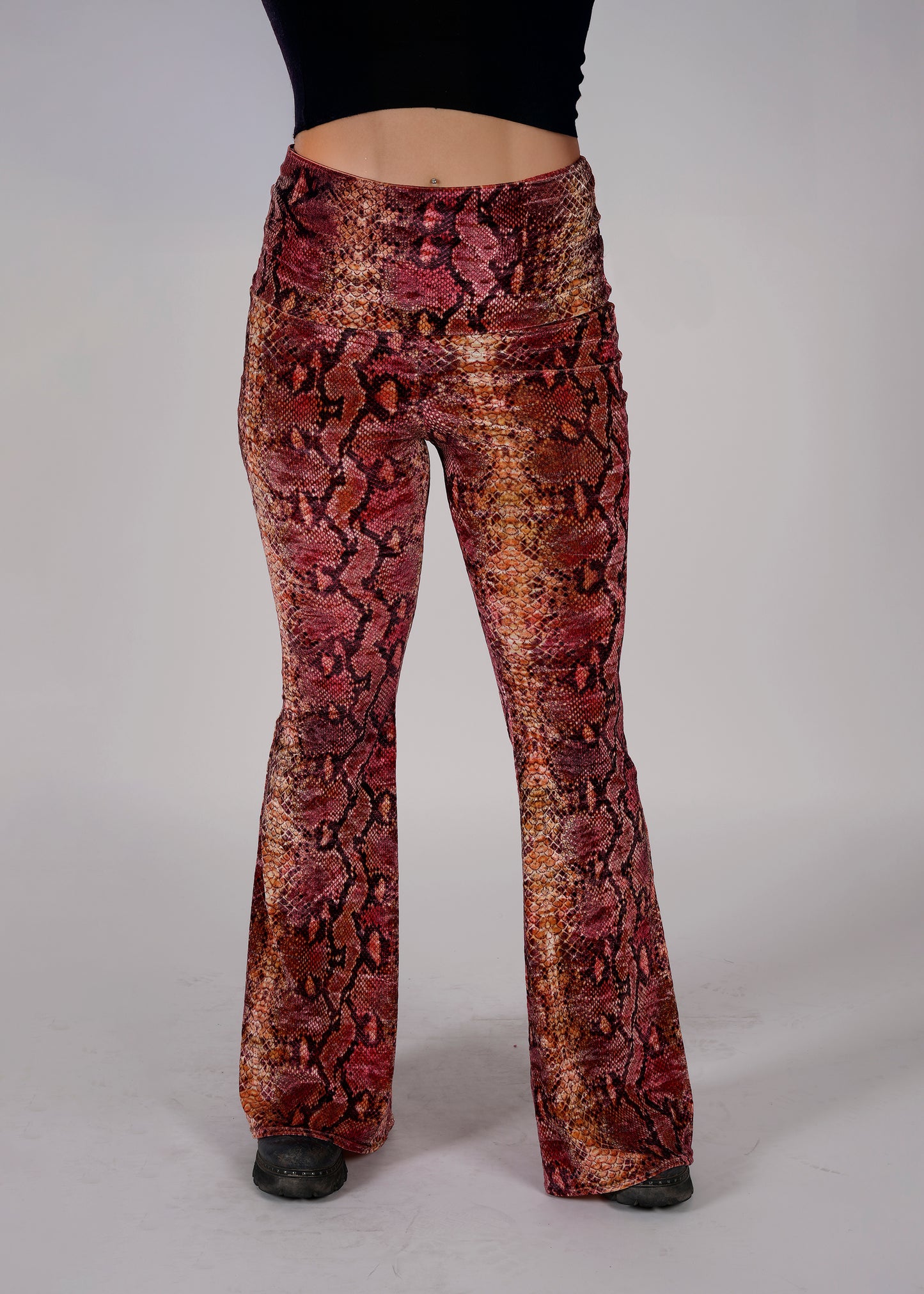 *RTS* Burner Velvet Bellbottoms in Burnt Python