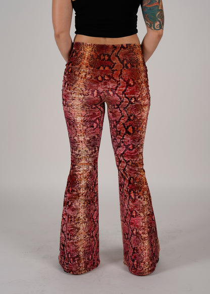 *RTS* Burner Velvet Bellbottoms in Burnt Python