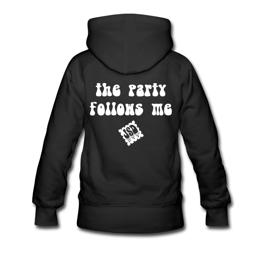 The Party Follows Me Trippy Hoodie - black