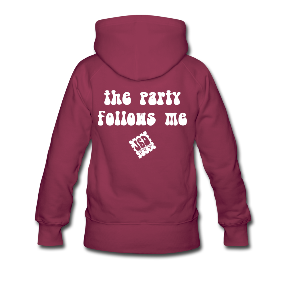 The Party Follows Me Trippy Hoodie - burgundy