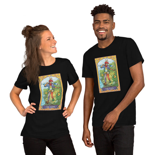 The Fool Tarot Card Unisex T-Shirt - Black